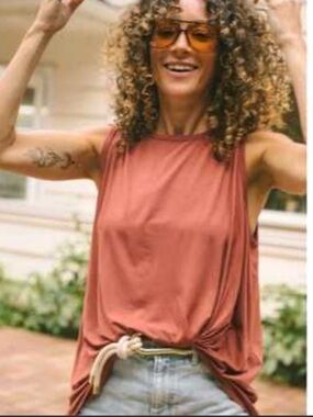 Jackson Rowe Terra Cotta Crewneck Tee 98% Modal